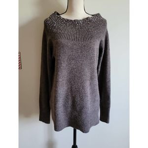 Apt 9 Bedazzled Brown Sweater Sz L
